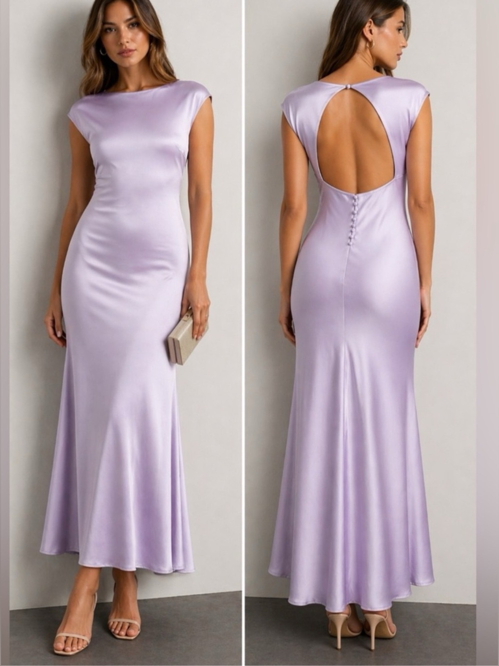Bardot Classic Silky Sleeveless Floorlength Dress in Light Lavender